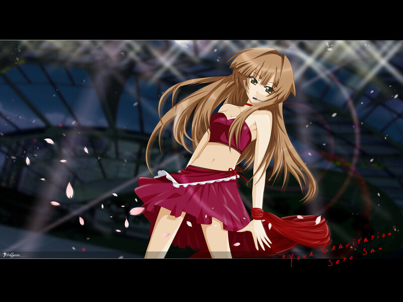 Anime Girl in Red Dress — Dramatic, Night, Long Hair