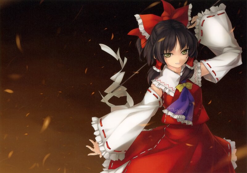 Anime Girl in Red Dress — Dramatic, Night, Red Bow
