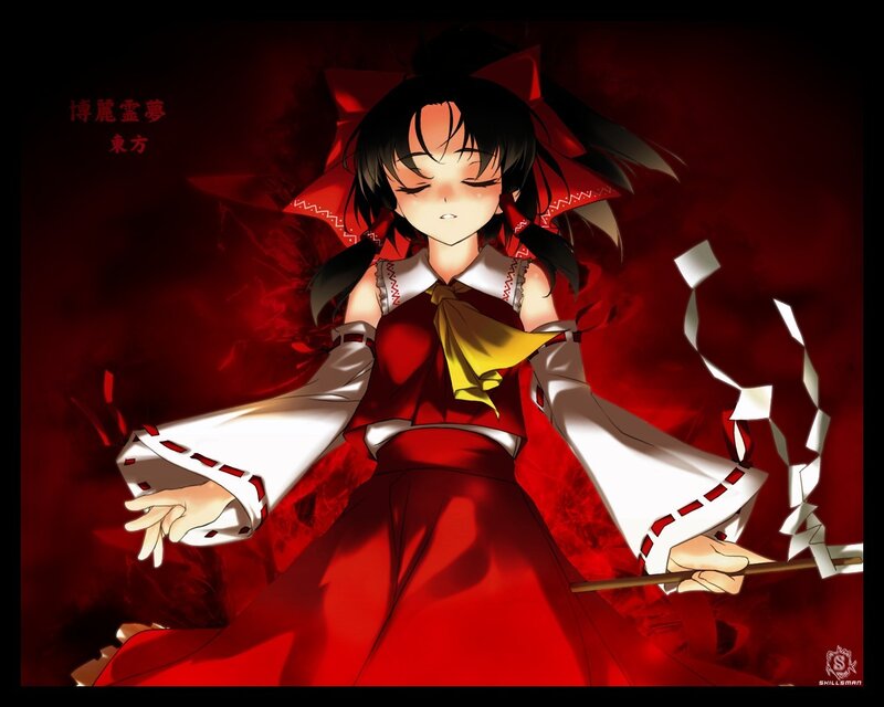 Anime Girl in Red Dress — Dramatic, Red Bow