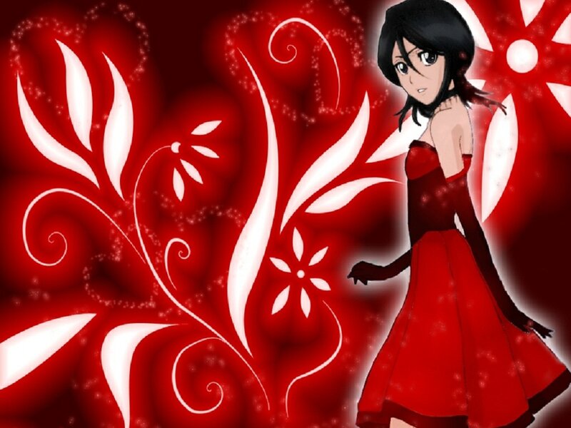 Anime Girl in Red Dress — Dramatic, Red Dress