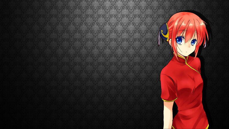 Anime Girl in Red Dress — Dramatic, Red Hair