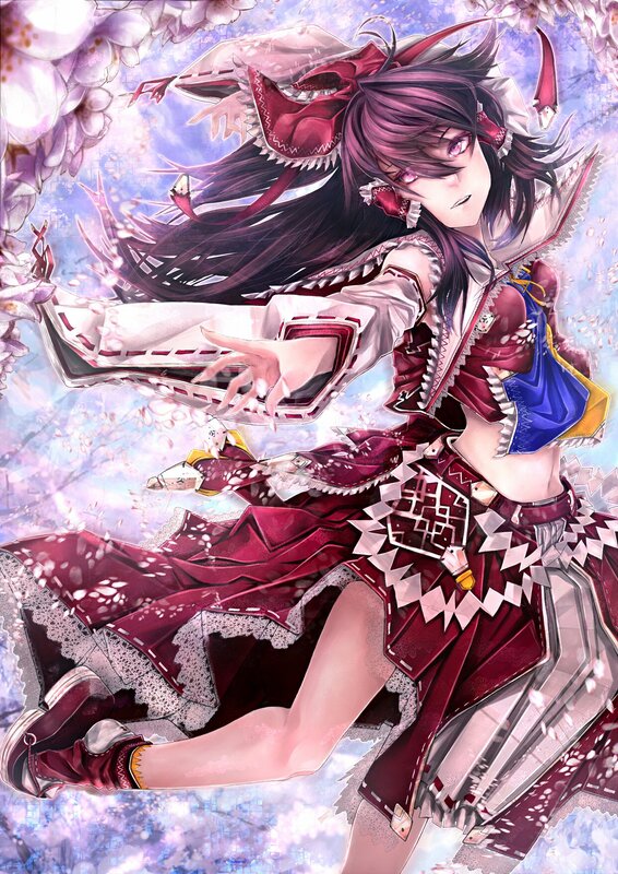 Anime Girl in Red Dress — Dramatic, Spring, Digital Art