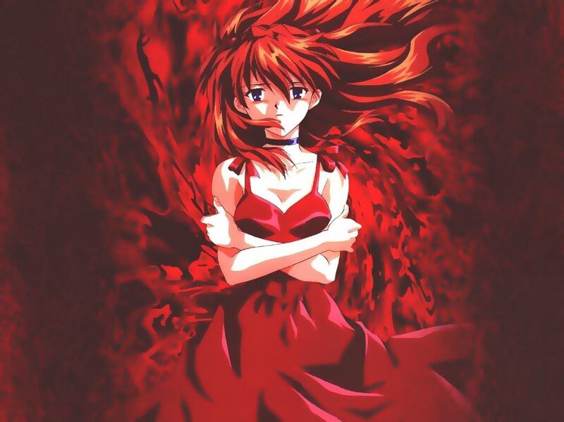 Anime Girl in Red Dress — Dramatic