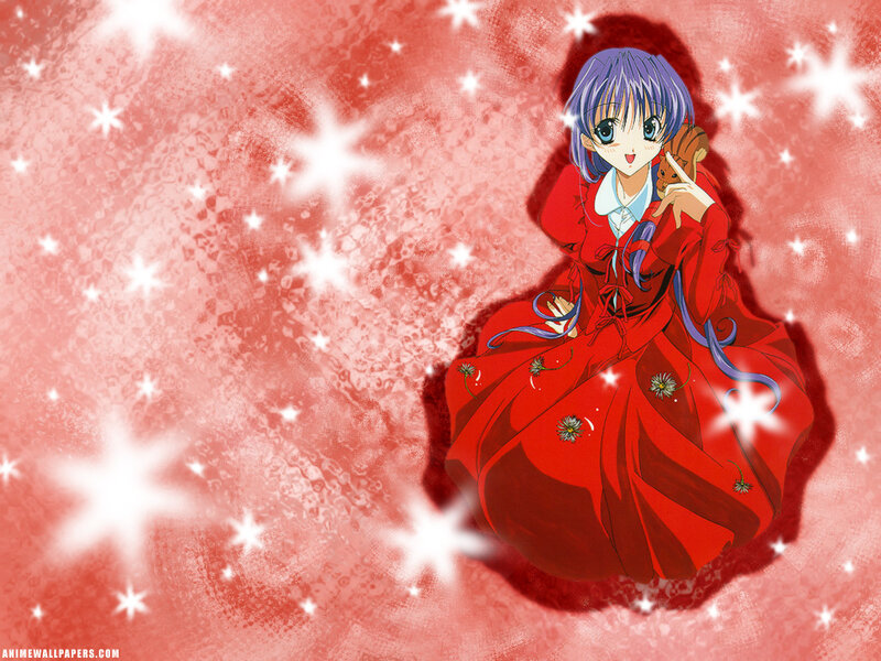 Anime Girl in Red Dress — Dreamy, Stars