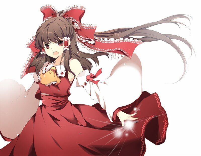 Anime Girl in Red Dress — Dynamic, Hair Bow