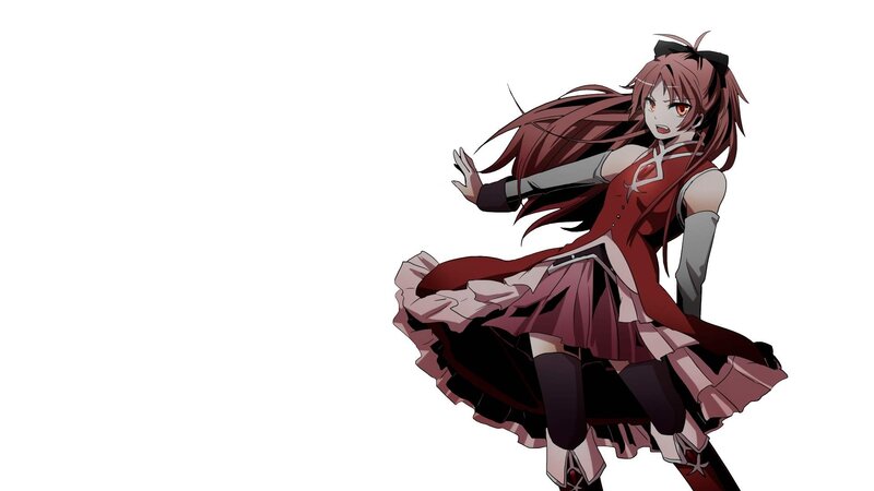 Anime Girl in Red Dress — Dynamic, Long Hair, Skirt, Bow
