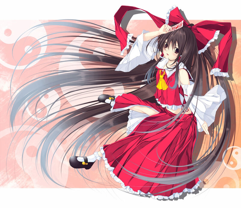 Anime Girl in Red Dress — Dynamic, Long Hair