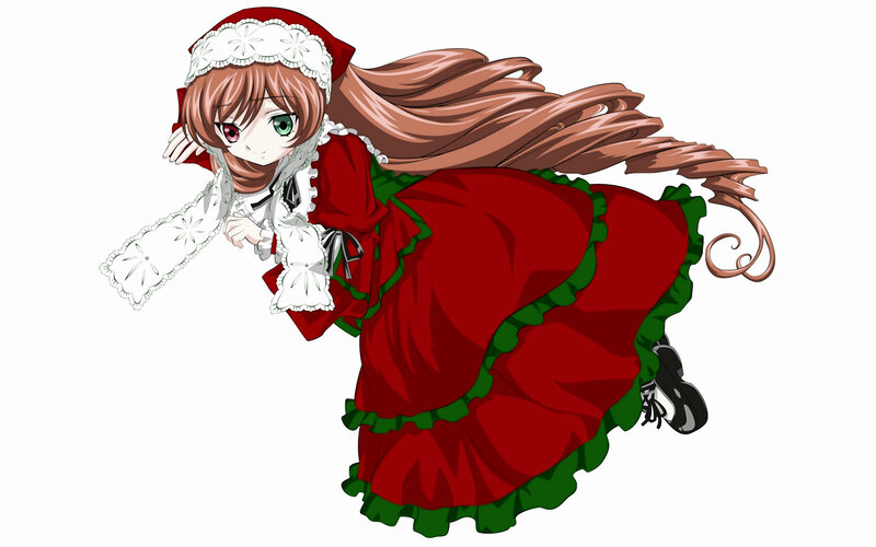 Anime Girl in Red Dress — Dynamic, Red Dress