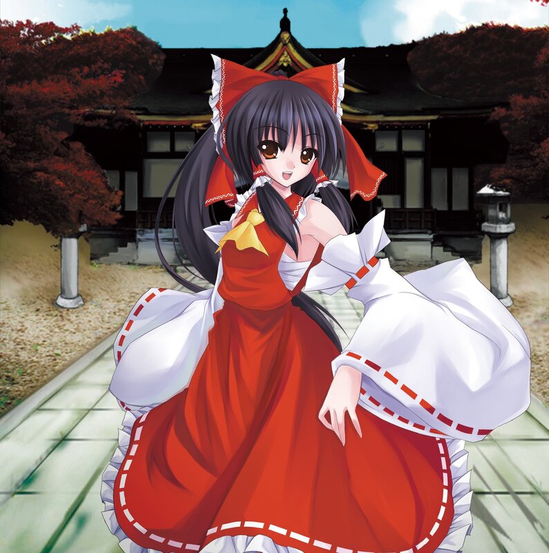 Anime Girl in Red Dress — Peaceful, Autumn