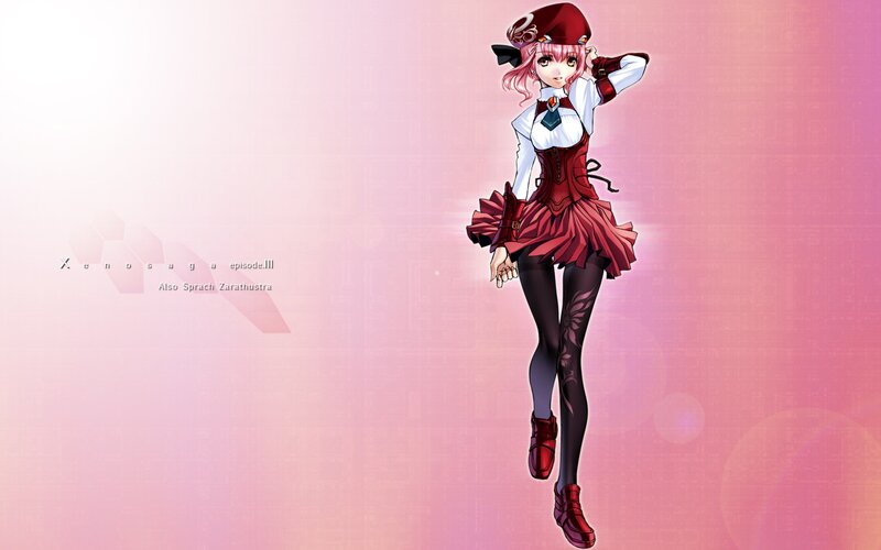 Anime Girl in Red Dress — Pink, Calm, Digital Art