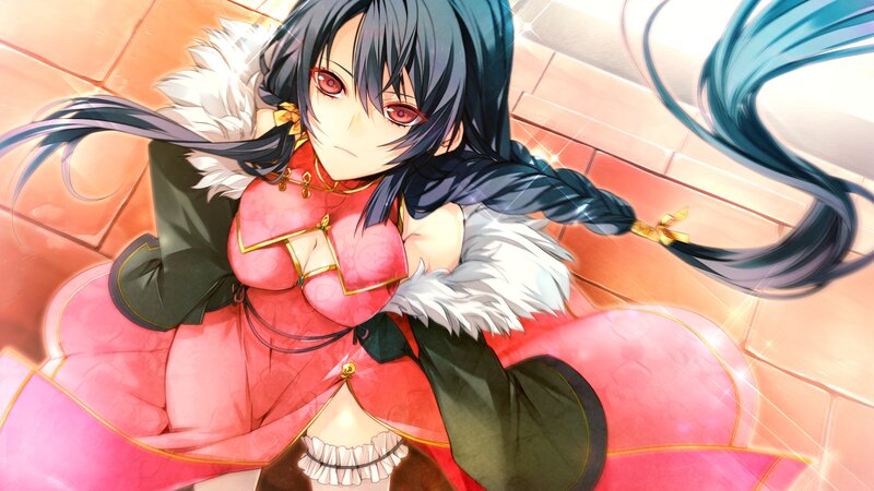 Anime Girl in Red Dress — Pink, Dramatic, Long Hair