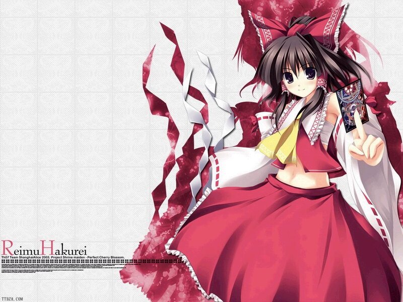 Anime Girl in Red Dress — Playful, Card