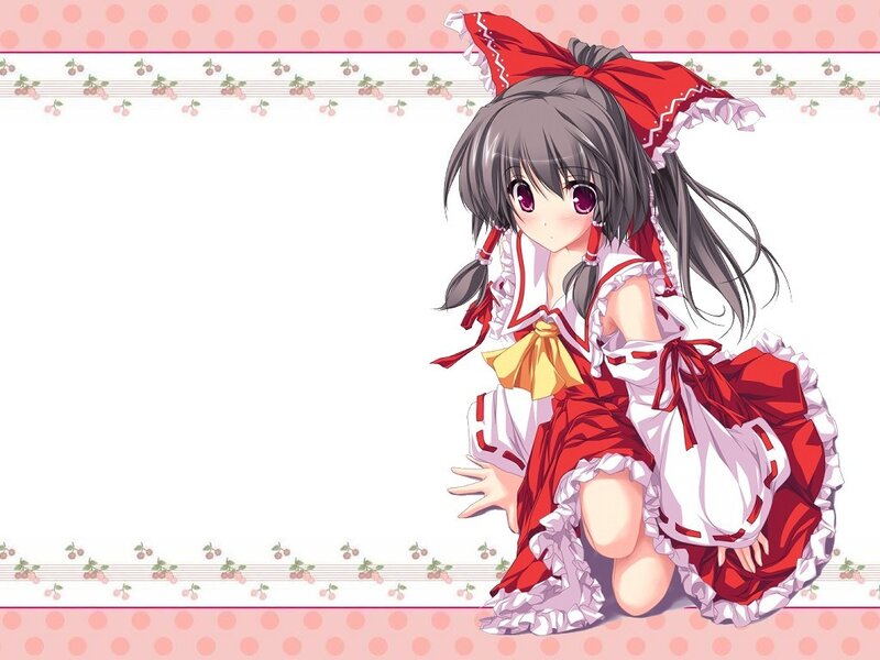 Anime Girl in Red Dress — Playful, Cherry Blossoms