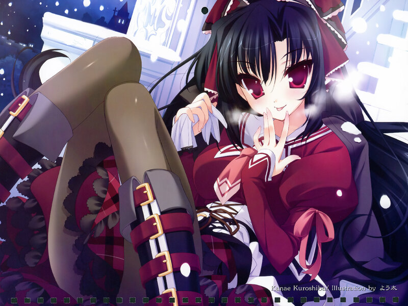 Anime Girl in Red Dress — Playful, Night