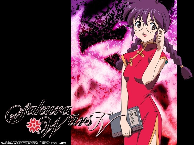 Anime Girl in Red Dress — Purple, Dramatic