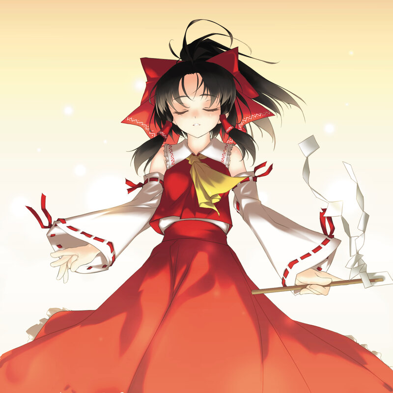 Anime Girl in Red Dress — Serene, Sunset, Red Bow