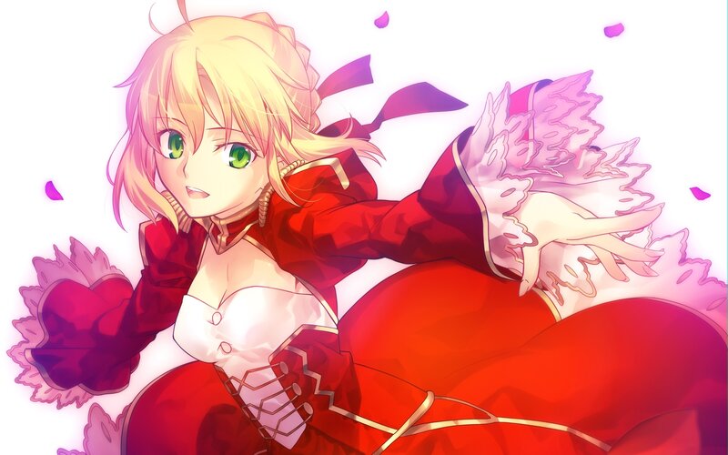 anime girl in red dress