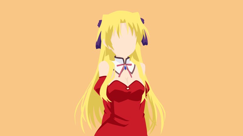 Anime Girl in Red Dress — Yellow