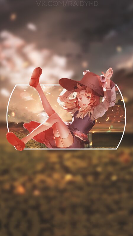 Anime Girl in Red Hat — Dramatic