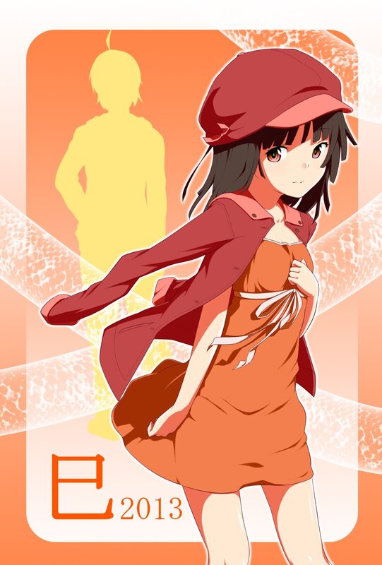 Anime Girl in Red Hat — Orange