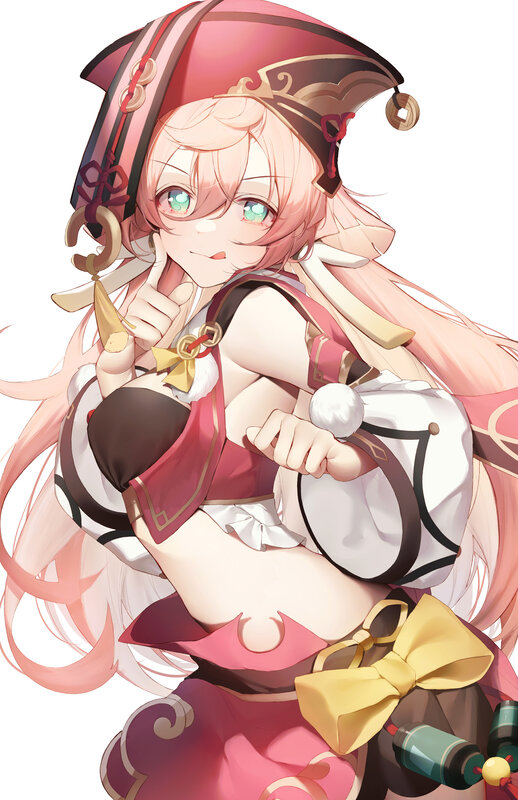 Anime Girl in Red Hat — Pink
