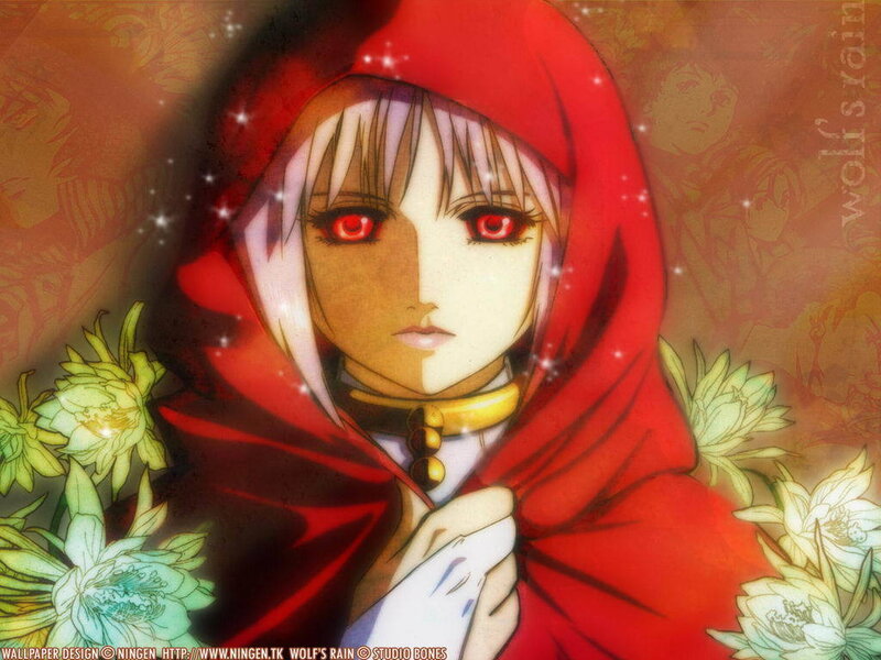Anime girl in red hood
