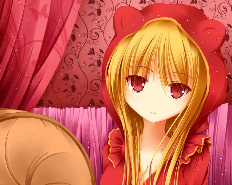Anime Girl in Red Hood — Calm