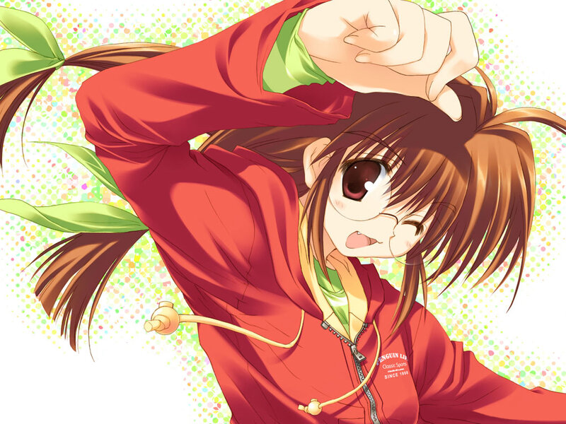 Anime Girl in Red Hoodie — Playful