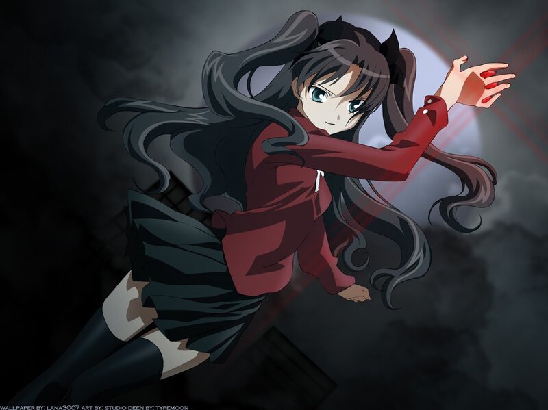 Anime Girl in Red Jacket — Black, Dramatic