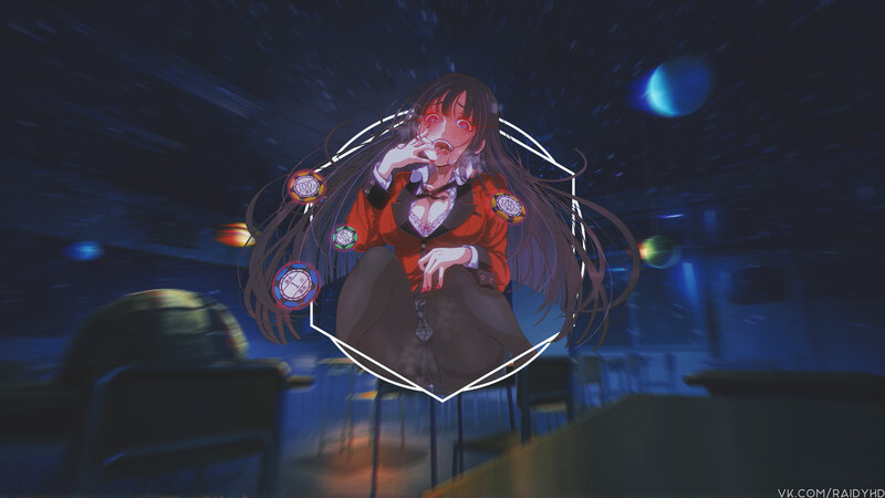Anime Girl in Red Jacket — Blue, Dramatic