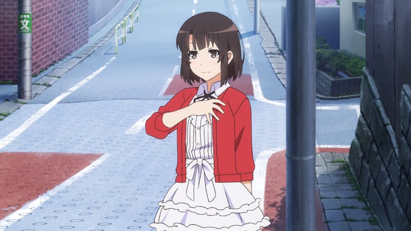 Anime Girl in Red Jacket — Calm, Afternoon, Street, Pole