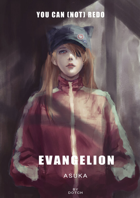 Anime Girl in Red Jacket — Dramatic, Digital Art, Hat