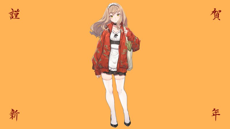 Anime Girl in Red Jacket — Orange