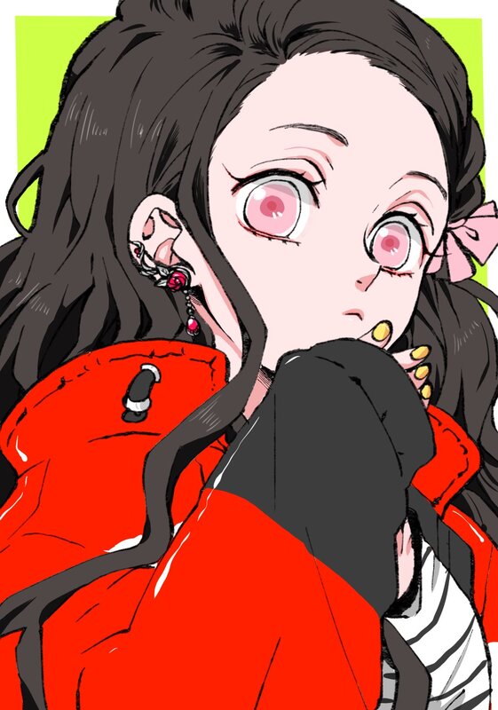 Anime Girl in Red Jacket — Surprised