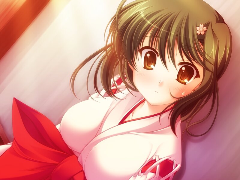 anime girl in red kimono