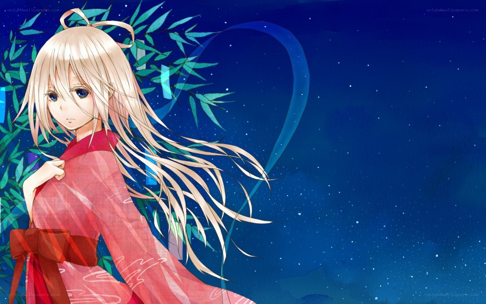 anime girl in red kimono