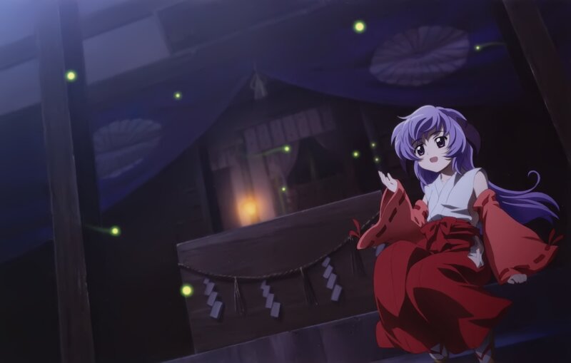 anime girl in red kimono