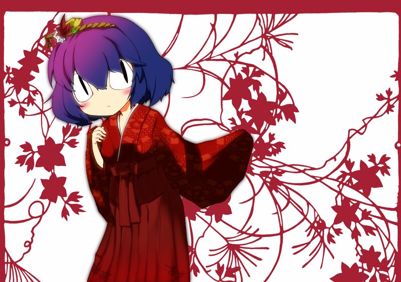 anime girl in red kimono