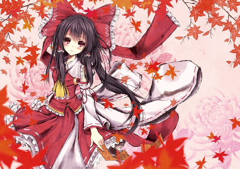 anime girl in red kimono