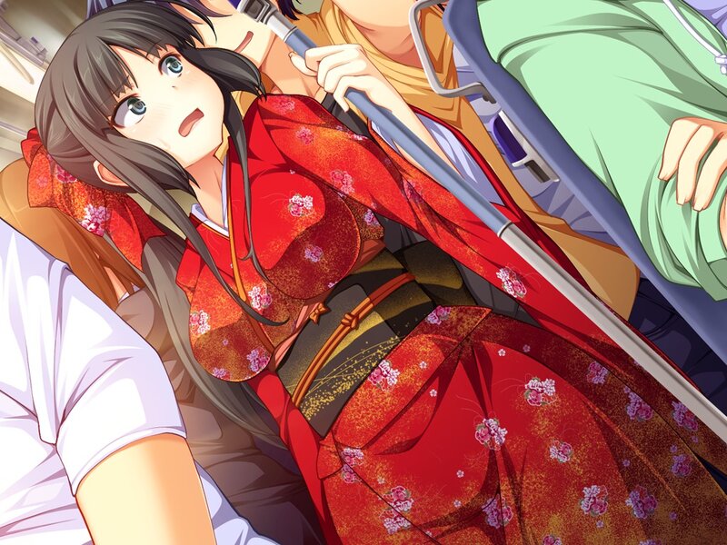 Anime Girl in Red Kimono — Dramatic, Manga