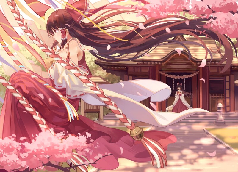 Anime Girl in Red Kimono — Pink