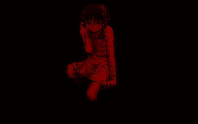 anime girl in red light