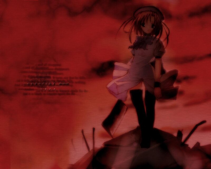 Anime Girl in Red Light — Dramatic, Somber