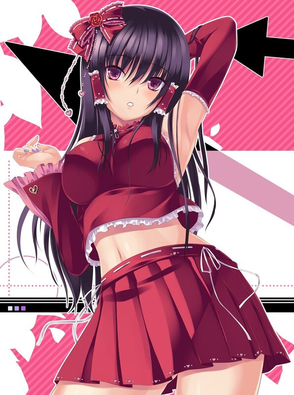 anime girl in red outfit