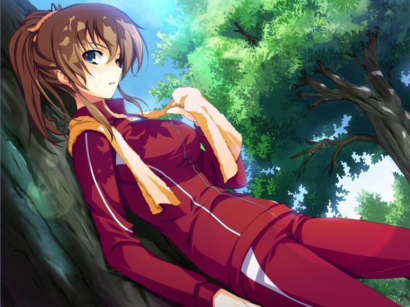 Anime girl in red outfit