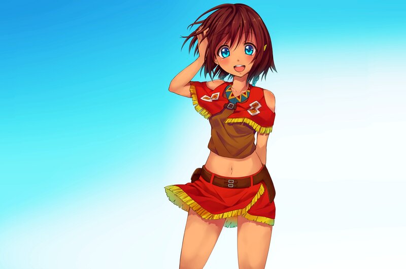 anime girl in red outfit