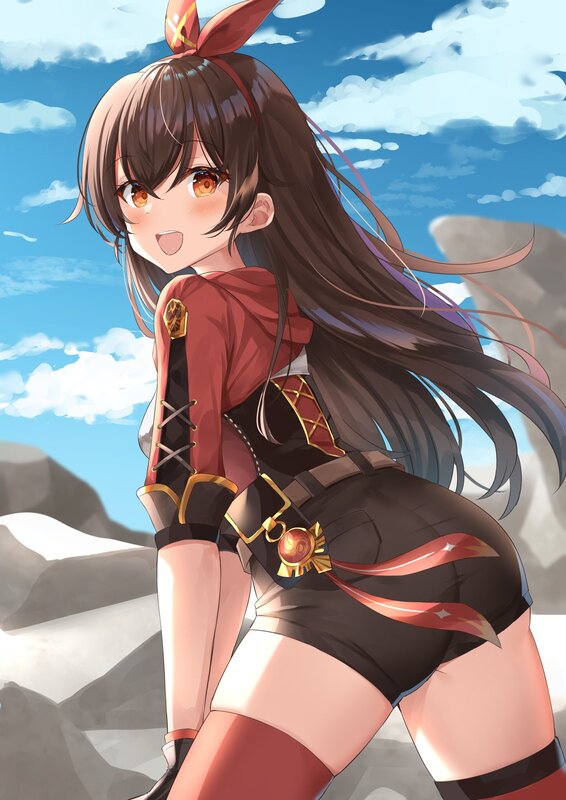 Anime Girl in Red Outfit — Blue