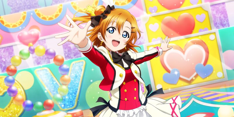 Anime Girl in Red Outfit — Cheerful, Hearts