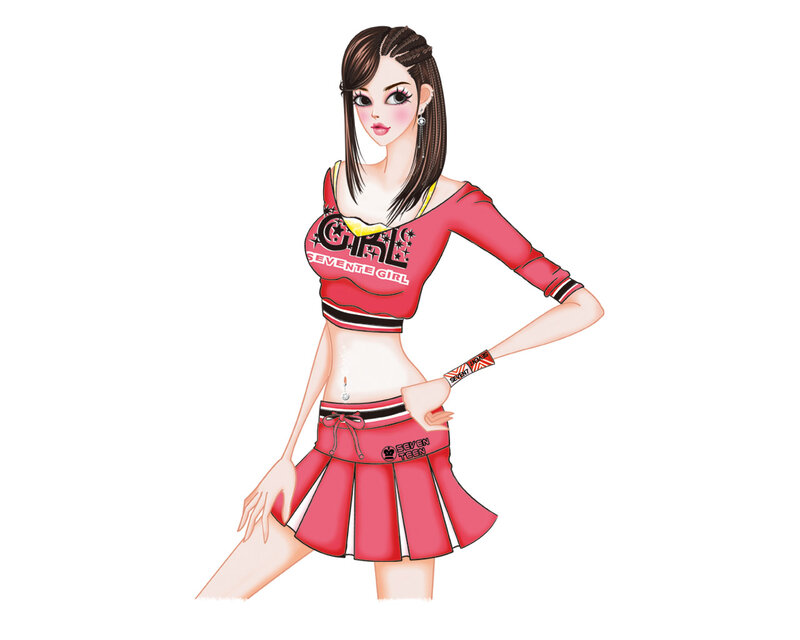 Anime Girl in Red Outfit — Confident