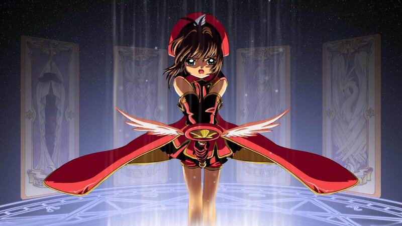 Anime Girl in Red Outfit — Dramatic, Night
